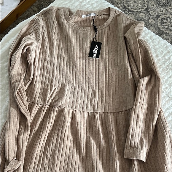 Zeagoo Beige Long Sleeve Dress - Picture 1 of 2